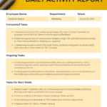 Employee Daily Activity Report Template With Regard To Daily Activity Report Template