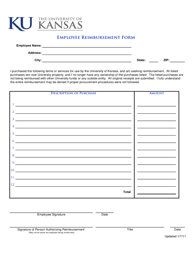 Employee Expense Reimbursement Form – 3 Free Templates In Regarding Reimbursement Form Template Word