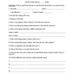Englishlinx | Book Report Worksheets In One Page Book Report Template