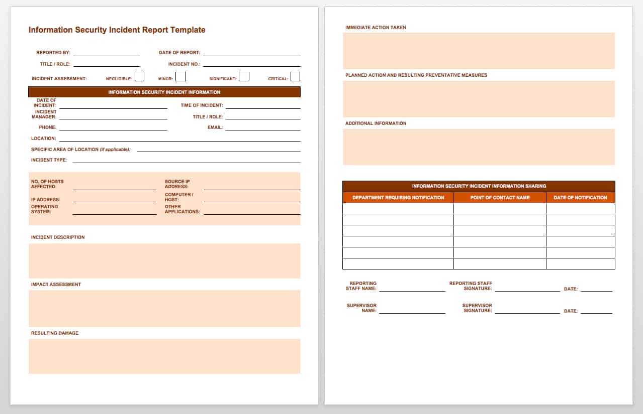 Report Specification Template