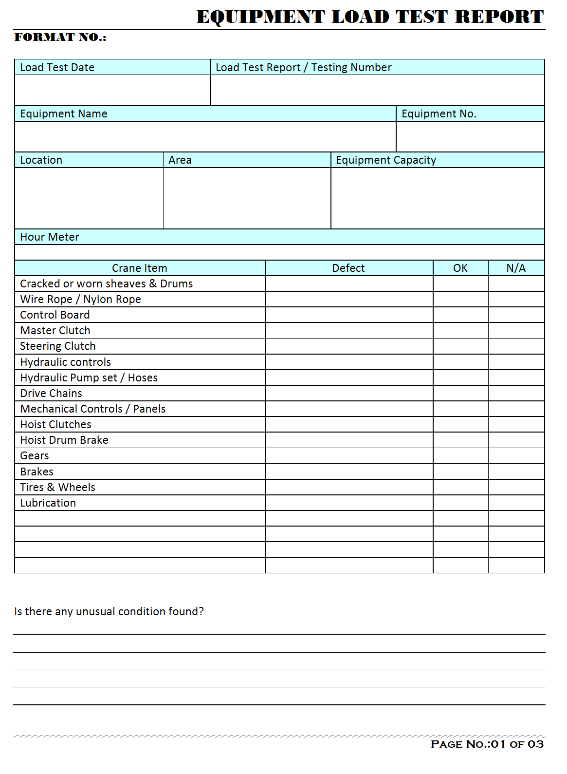 Equipment Load Test Report – With Regard To Acceptance Test Report Template