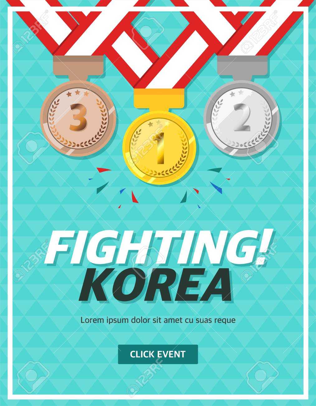Event Banner Template With Medals – Fighting Korea With Event Banner Template