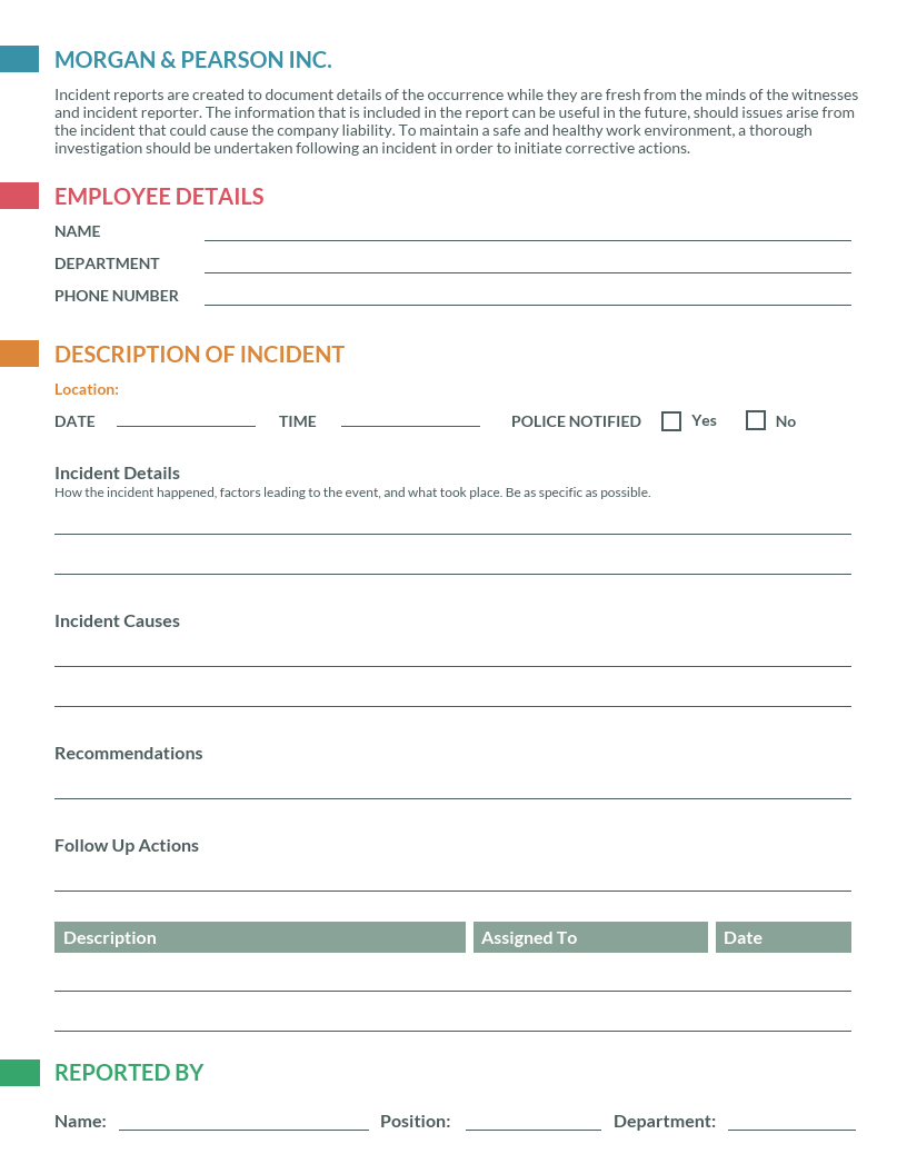 Event Incident Report Form – Tomope.zaribanks.co With Regard To Employee Incident Report Templates
