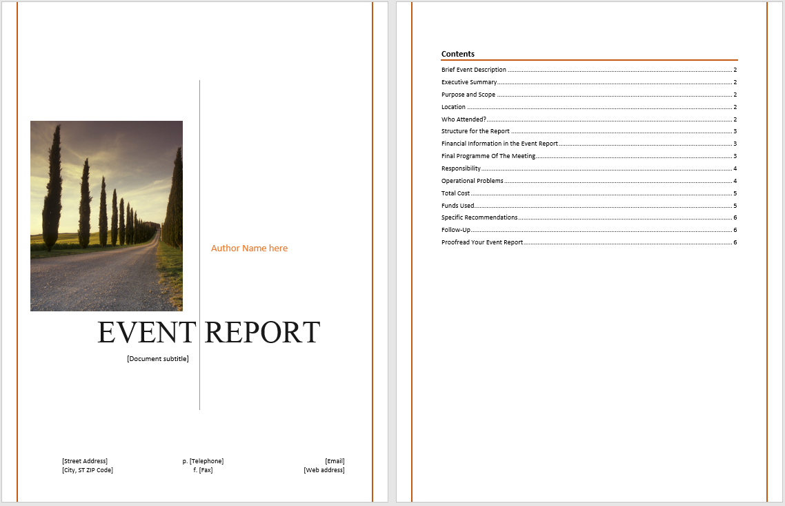 Event Report Template – Microsoft Word Templates Pertaining To Word Document Report Templates