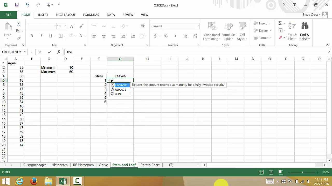 Excel Creating A Stem And Leaf Plot Within Blank Stem And Leaf Plot Template