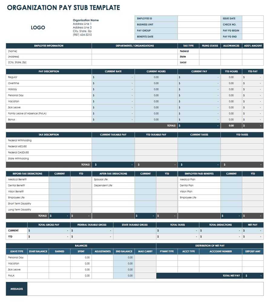 Excel Paycheck Template – Papele.alimentacionsegura Intended For Blank Pay Stubs Template