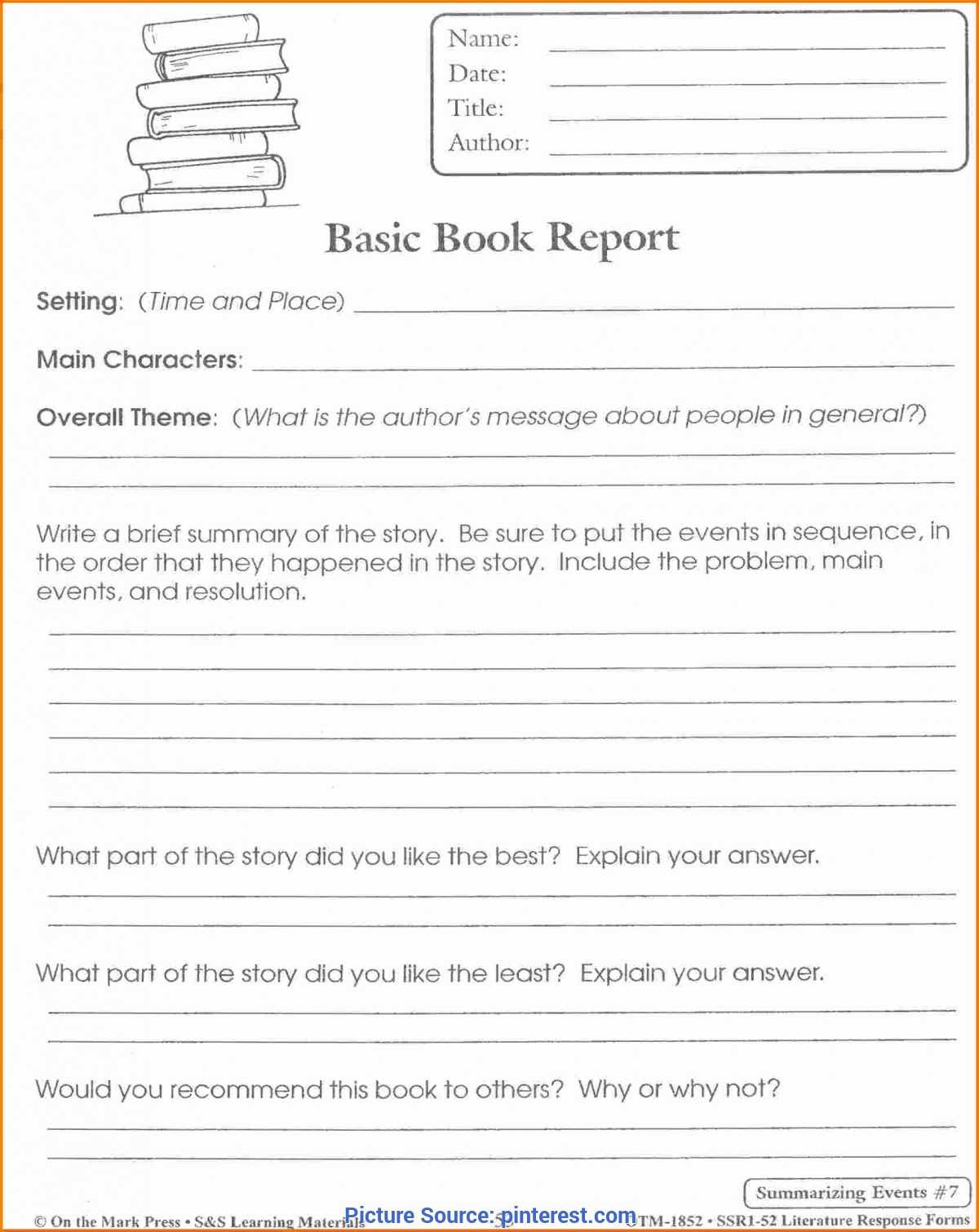 Excellent Book Review Lesson Plan 5Th Grade Related Post For 2Nd Grade Book Report Template