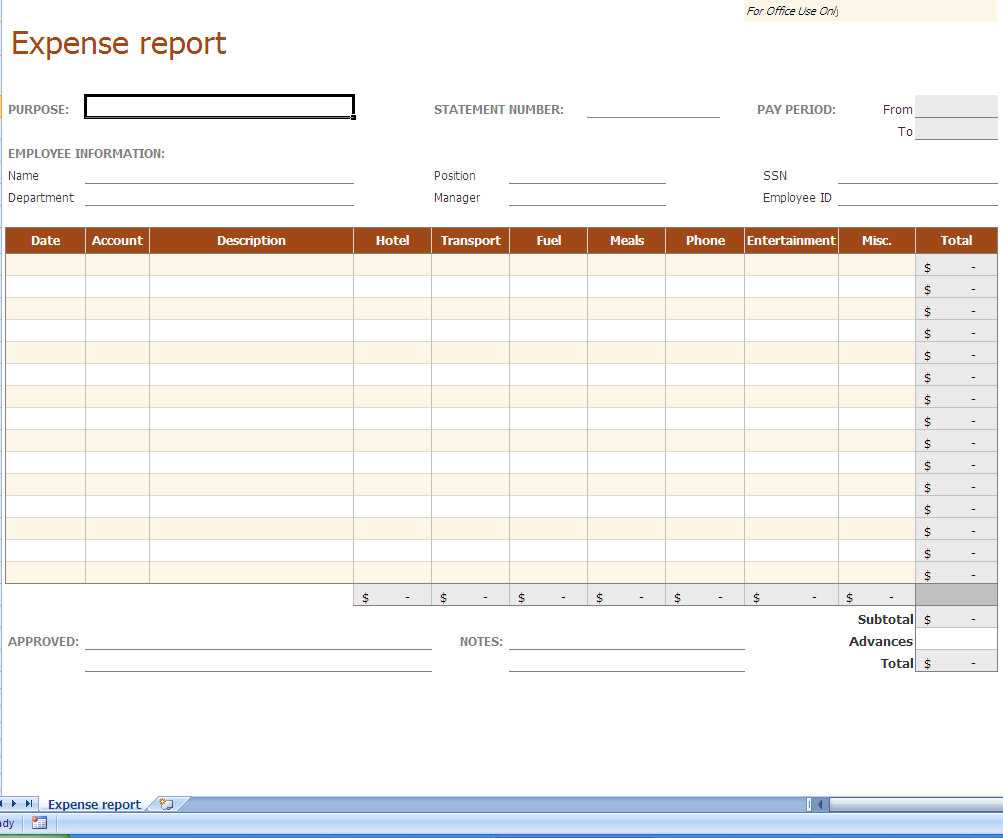Expense Report Excel Template | Reporting Expenses Excel In Expense Report Spreadsheet Template
