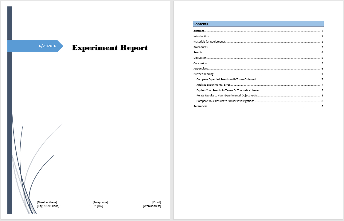 Experiment Report Template - Microsoft Word Templates Intended For Lab Report Template Word
