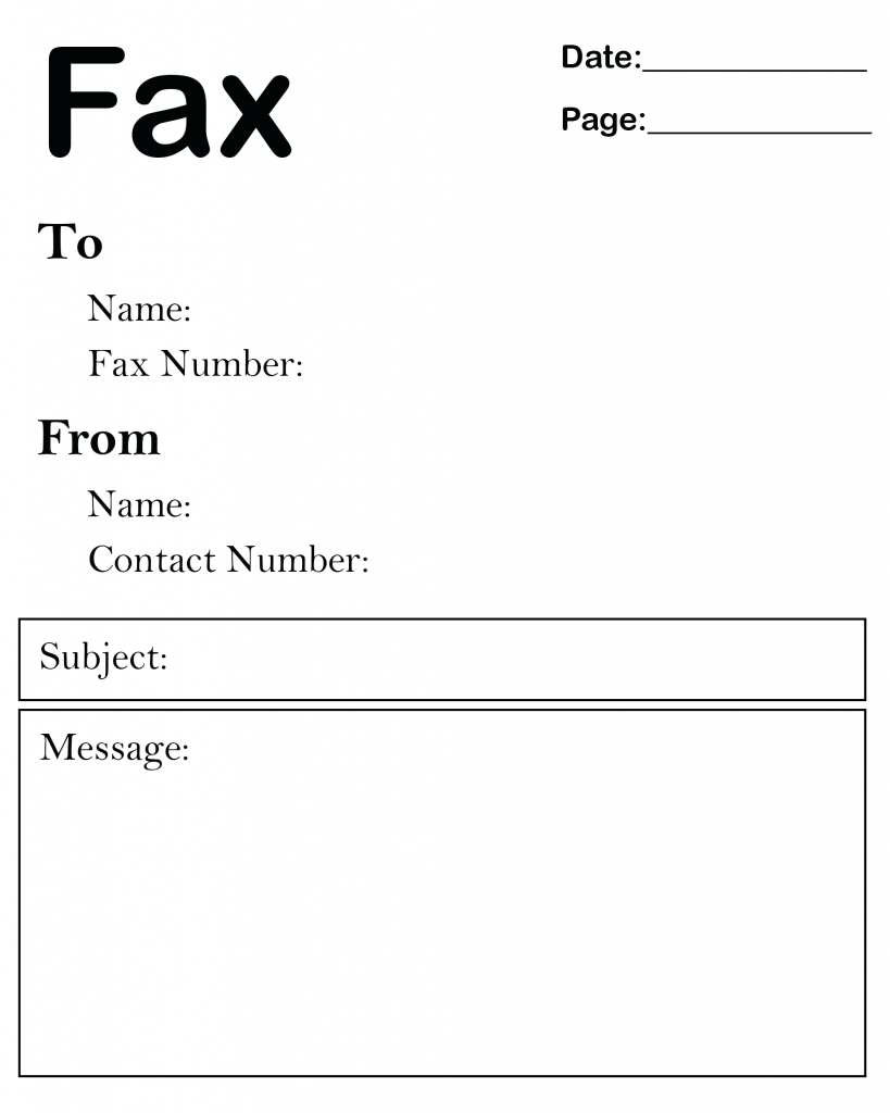 😄free Printable Standard Fax Cover Sheet Template😄 With Fax Template Word 2010
