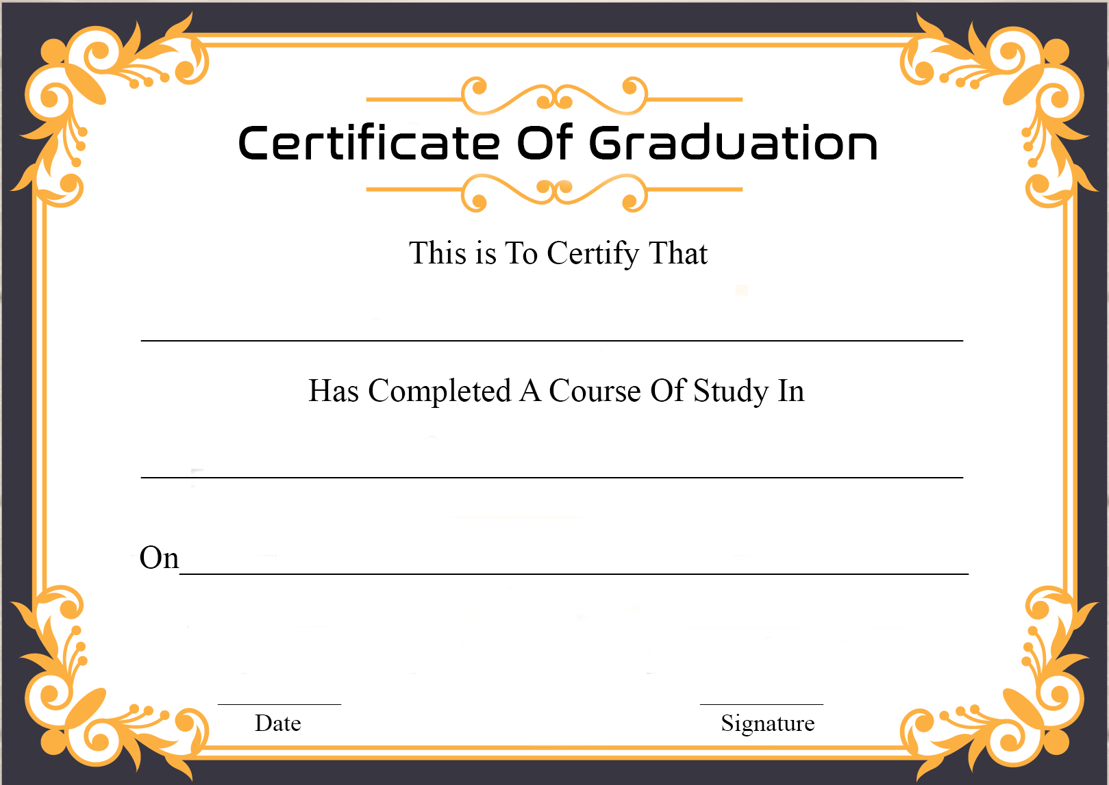 🥰free Certificate Template Of Graduation Download🥰 Inside Graduation Certificate Template Word