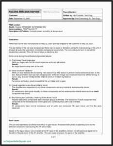 Failure Analysis Report Template pertaining to Failure Analysis Report Template