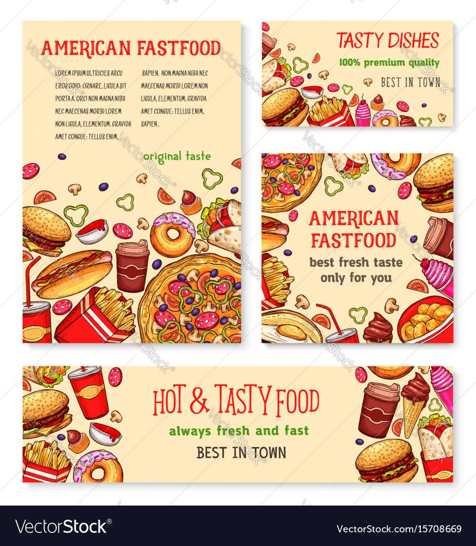 Fast Food Banner And Poster Template Set Design With Regard To Food Banner Template