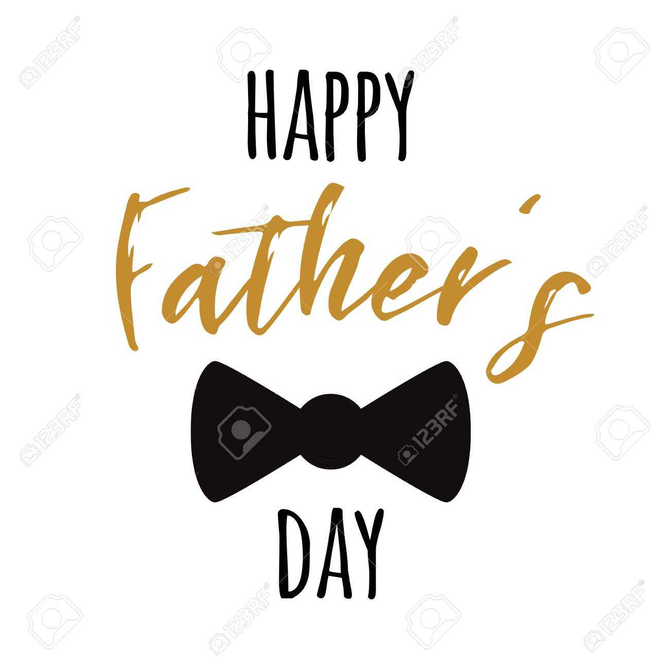 Fathers Day Banner Design With Lettering, Black Bow Tie Butterfly For Tie Banner Template