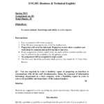 Feasibility Report Business Communication And English For Technical Feasibility Report Template
