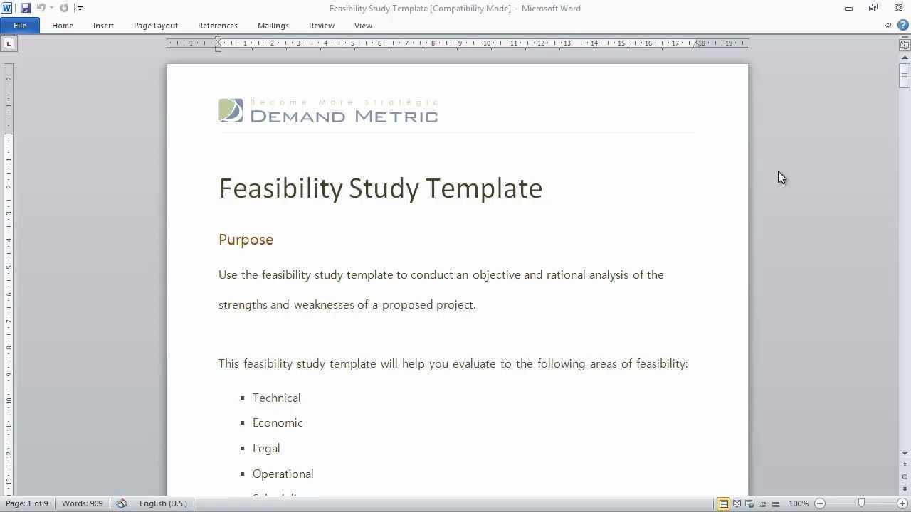 Feasibility Study Template Inside Technical Feasibility Report Template