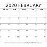 February 2020 Calendar Printable – Blank Templates – 2020 With Regard To Blank Activity Calendar Template