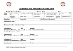 Ff964 Corrective And Preventive Action Example 3A Usable throughout Fracas Report Template