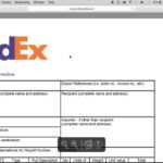 Fill In Fedex Commercial Invoice Template | Pdf Inside Fedex Label Template Word