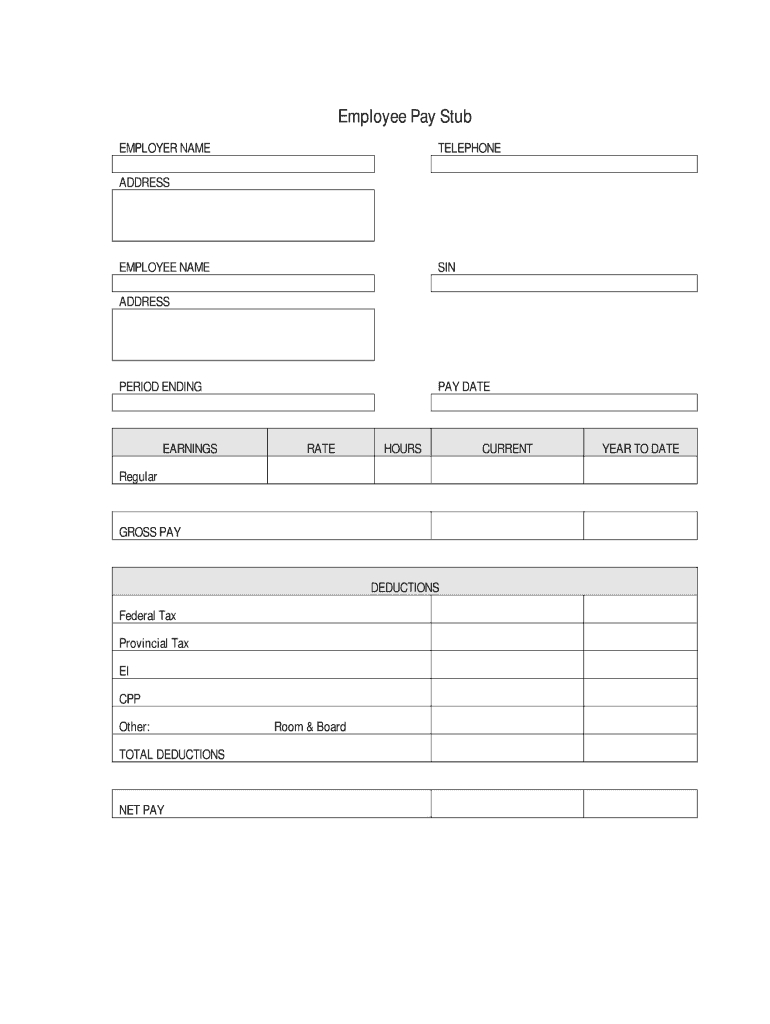 Fillable Pay Stub Pdf – Fill Online, Printable, Fillable With Regard To Pay Stub Template Word Document