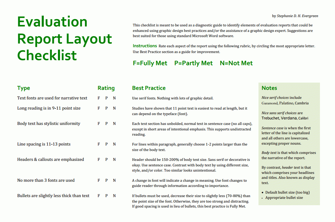 Final Reports | Better Evaluation Regarding Evaluation Summary Report Template