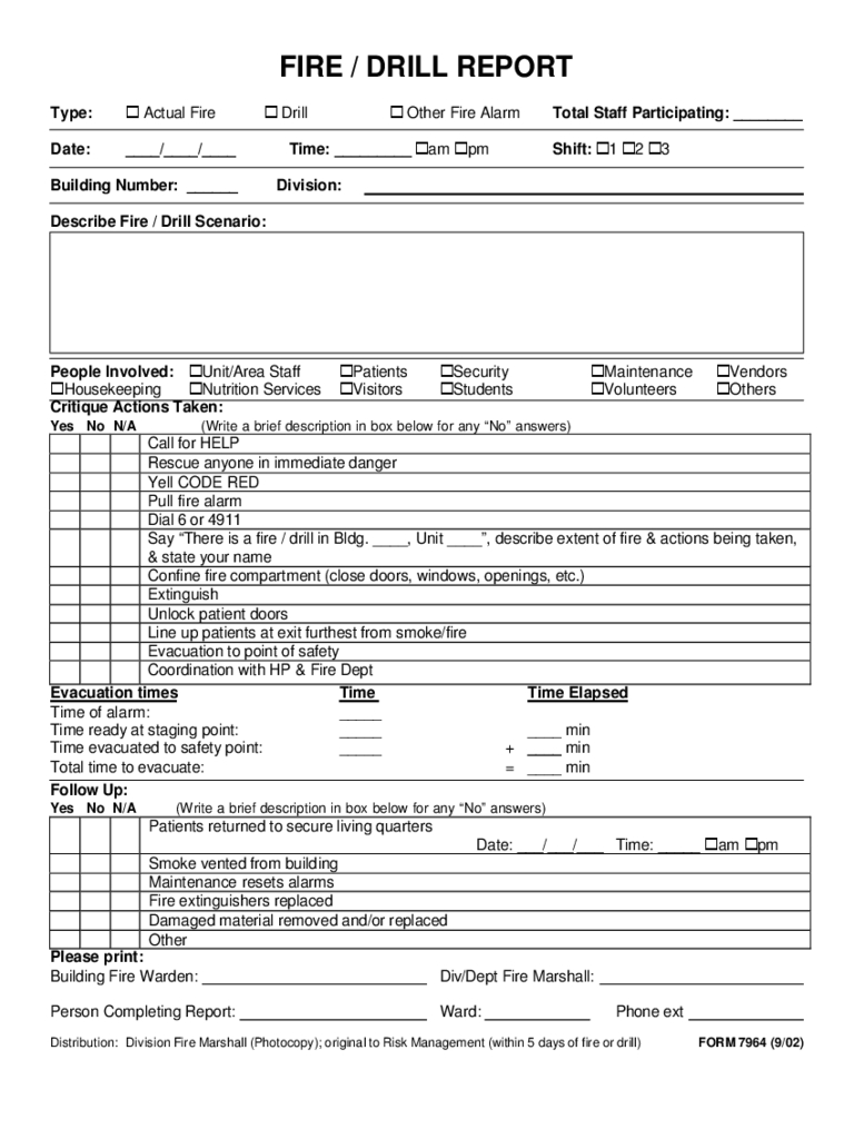 Fire Drill Report Form – 2 Free Templates In Pdf, Word Intended For Emergency Drill Report Template