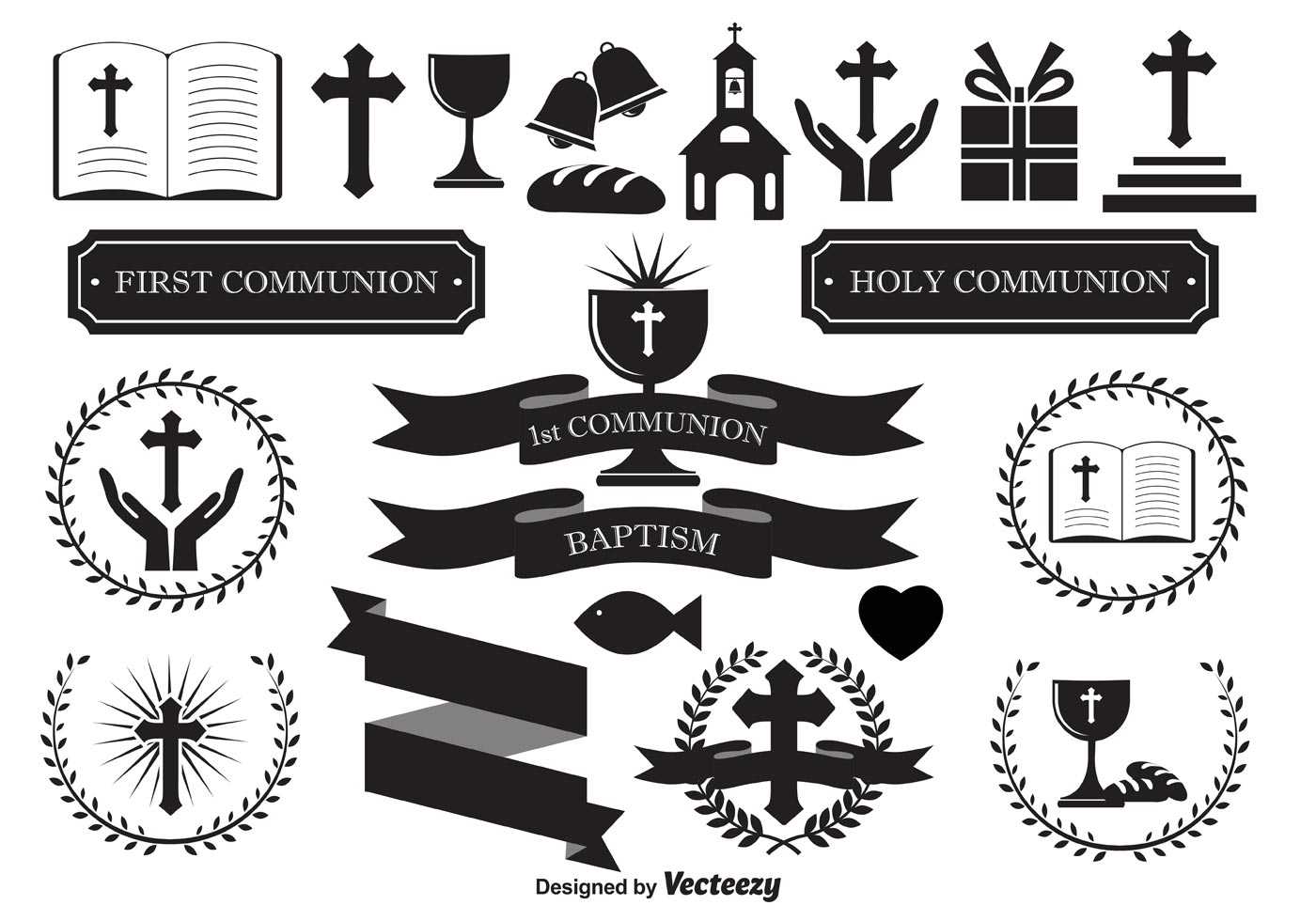 First Communion Free Vector Art – (882 Free Downloads) Throughout First Communion Banner Templates