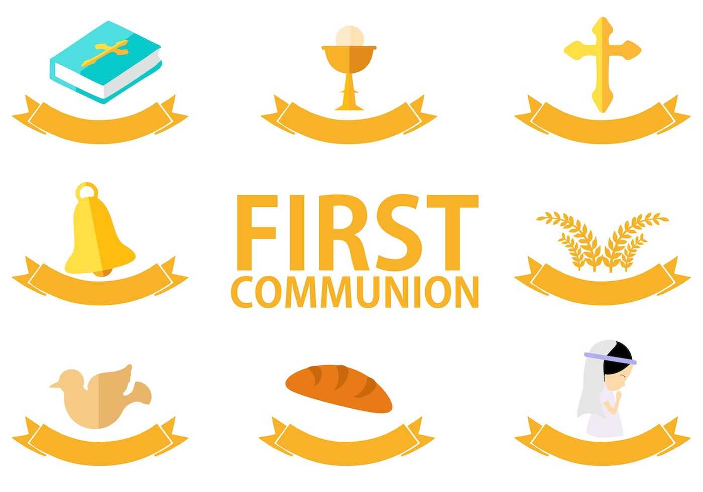 First Communion Template Free Vector Art – (25 Free Downloads) For Free Printable First Communion Banner Templates