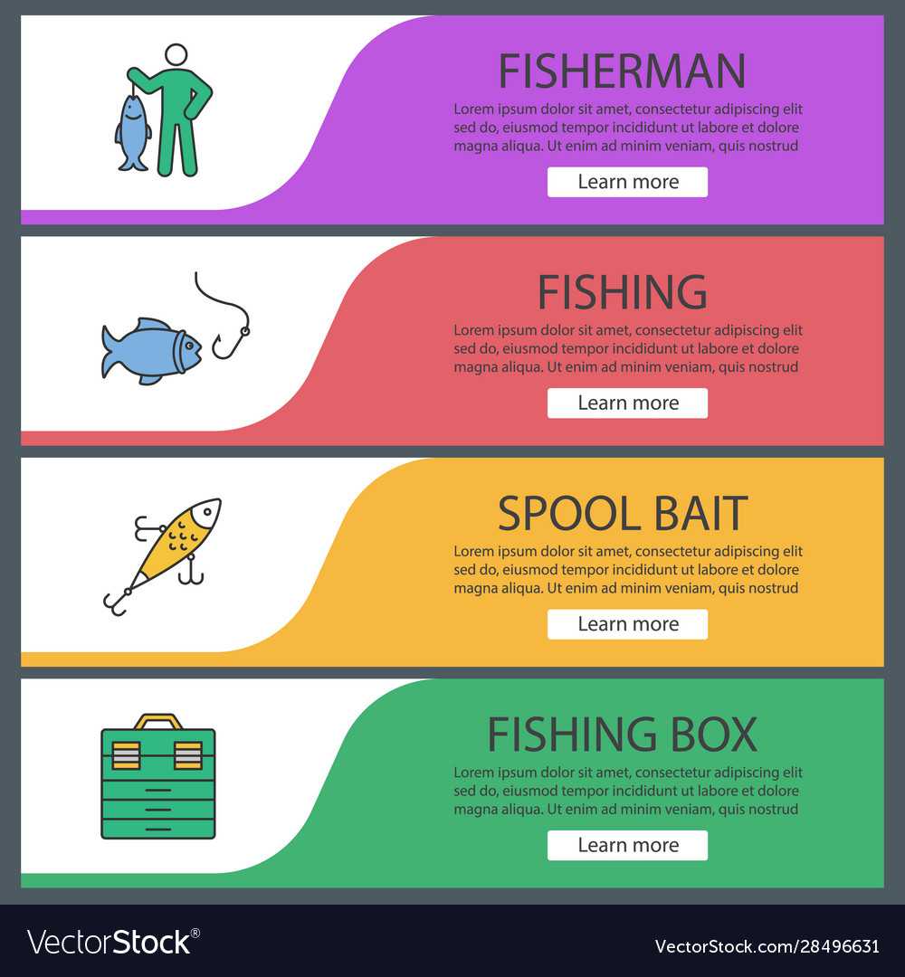 Fishing Web Banner Templates Set For Website Banner Templates Free Download
