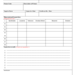 Fixture Inspection Documentation For Engineering – Within Part Inspection Report Template
