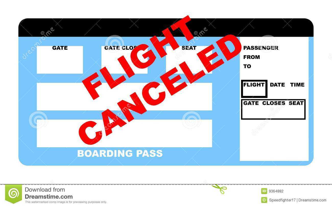 Flight Canceled Plane Ticket Stock Illustration Regarding Plane Ticket Template Word