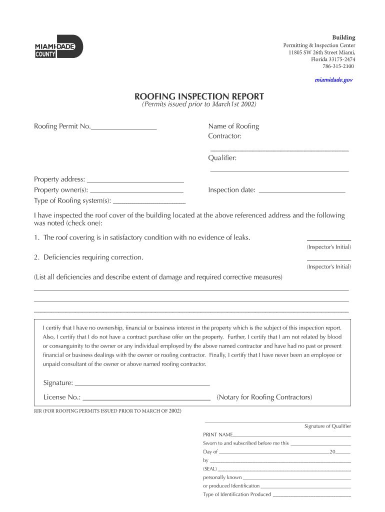 Florida Roof Inspection Form – Fill Online, Printable For Roof Inspection Report Template