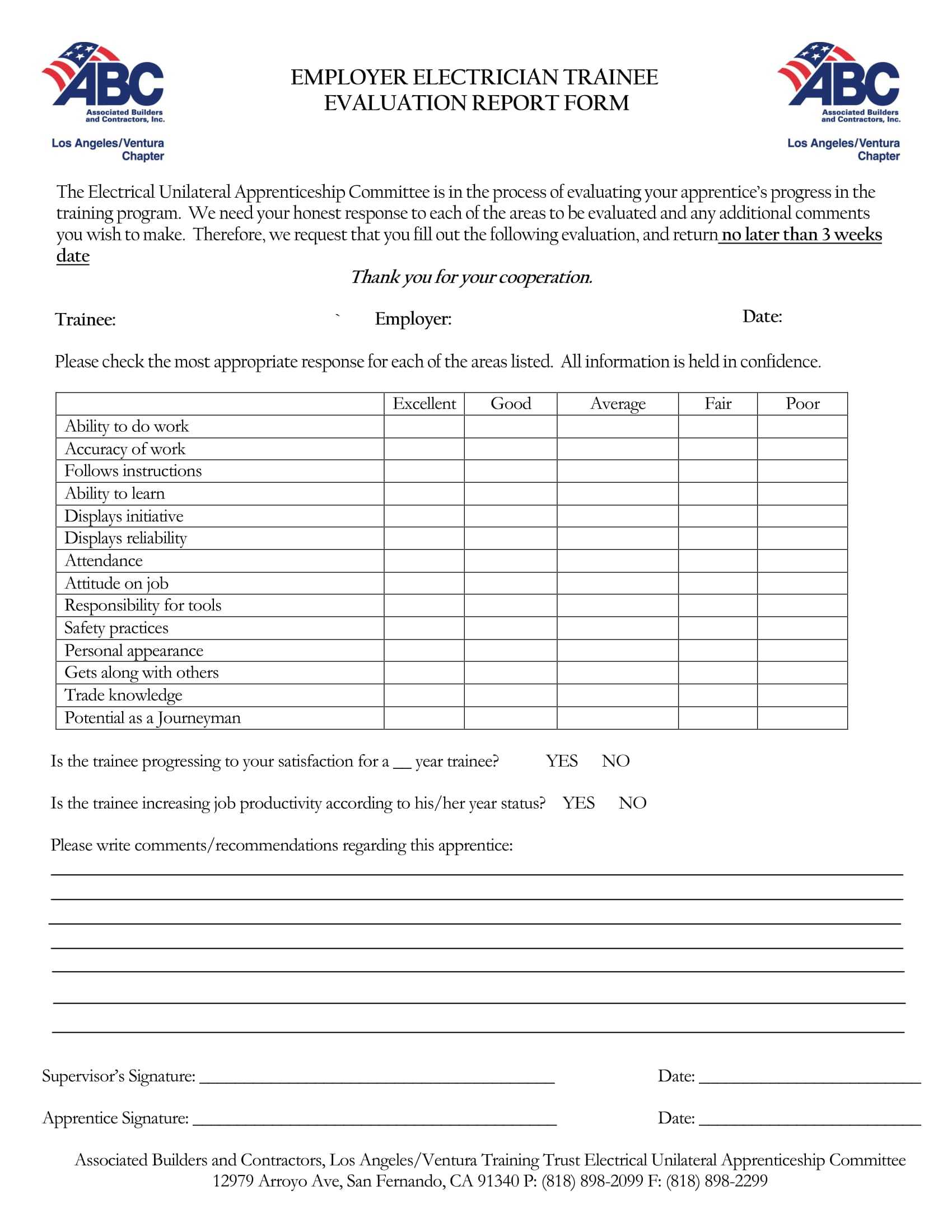 Free 14+ Trainee Evaluation Forms In Ms Word | Pdf Intended For Training Evaluation Report Template