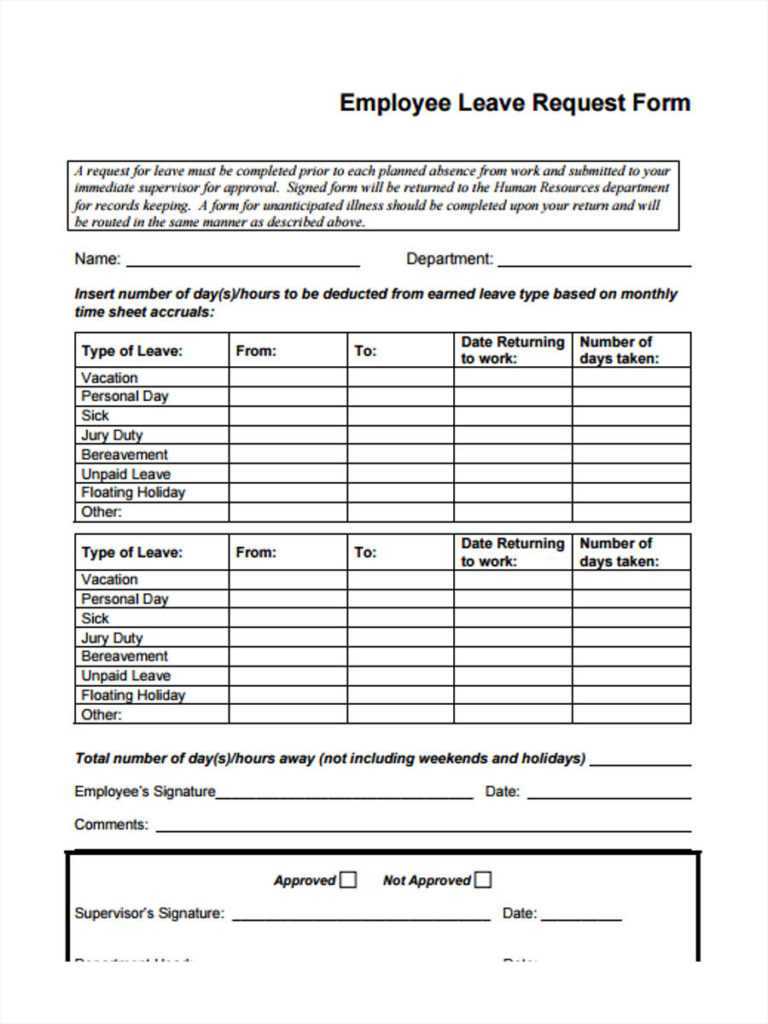 Travel Request Form Template Word