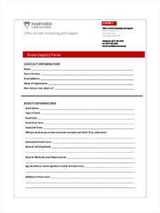 Free 7+ Sample Event Inquiry Forms In Ms Word | Pdf intended for Enquiry Form Template Word