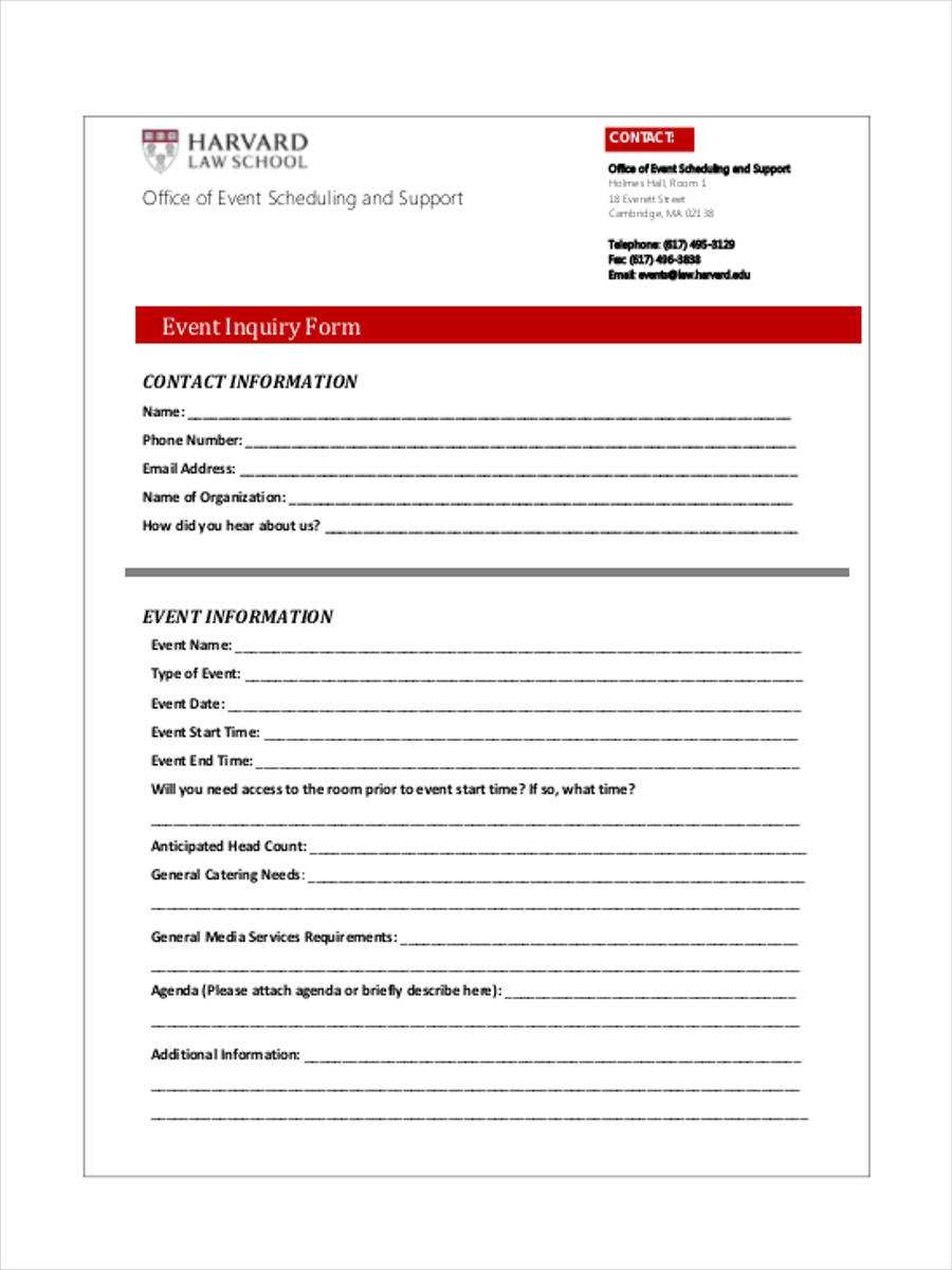 Free 7+ Sample Event Inquiry Forms In Ms Word | Pdf Intended For Enquiry Form Template Word