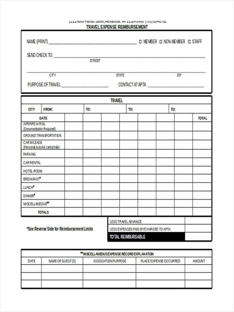 Reimbursement Form Template Word Sample Design Templates