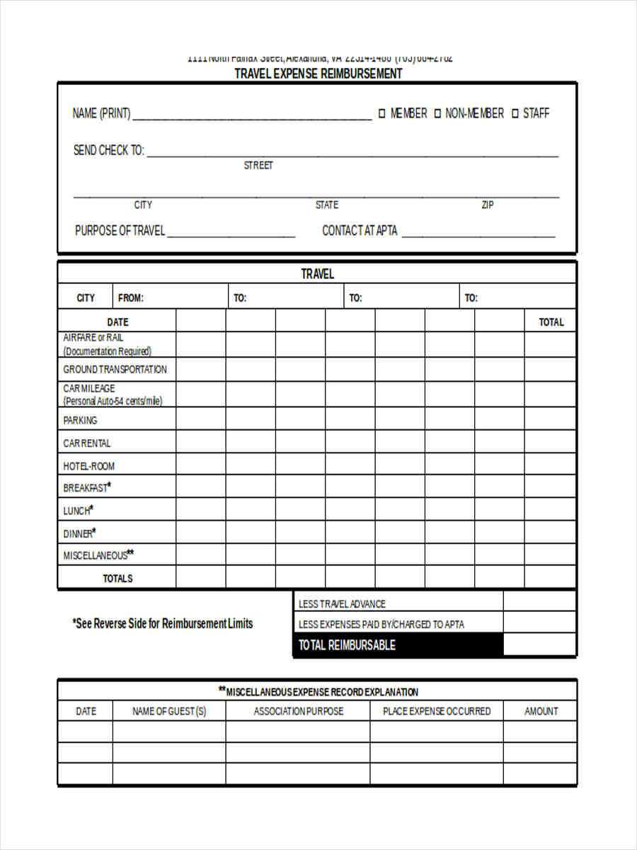 Free 7+ Sample Travel Reimbursement Forms In Ms Word | Pdf Pertaining To Reimbursement Form Template Word