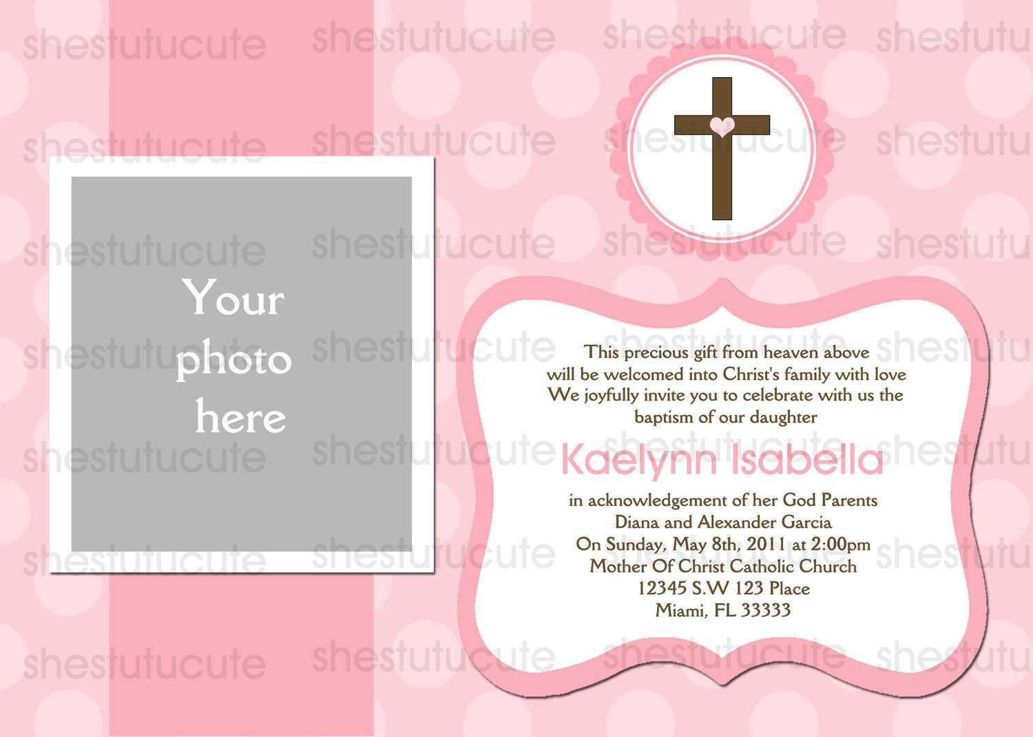 Free Baptism Cards To Print – Tomope.zaribanks.co Within Blank Christening Invitation Templates