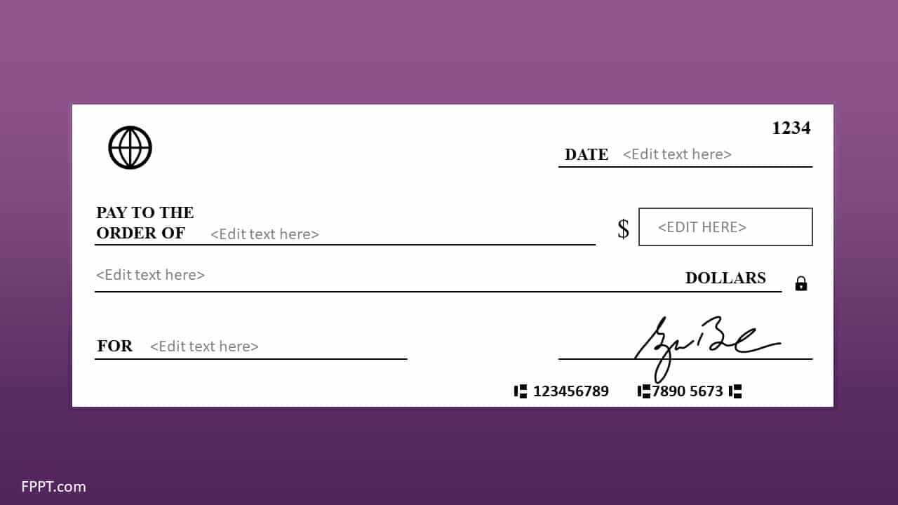 Free Blank Check Template For Powerpoint – Free Powerpoint Inside Editable Blank Check Template