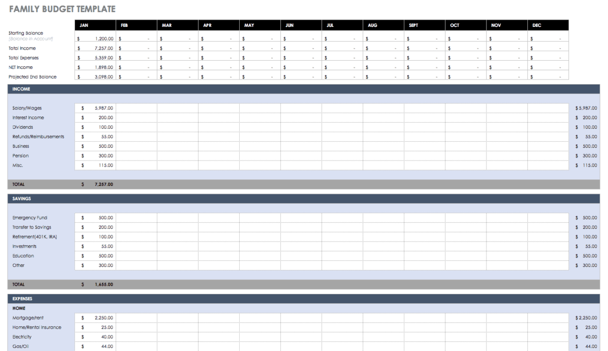 budget for business plan template