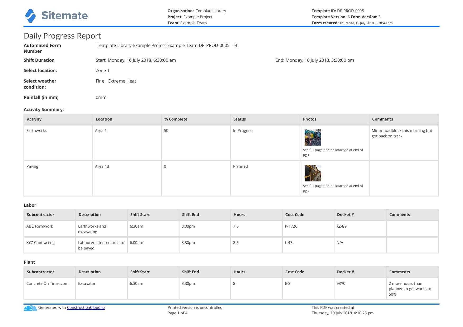 Free Construction Daily Report Template (Better Than Pdf For Daily Report Sheet Template
