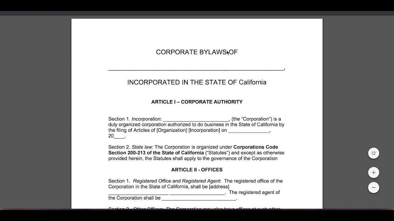 Free Corporate Bylaws Template | Pdf | Word Within Corporate Bylaws Template Word
