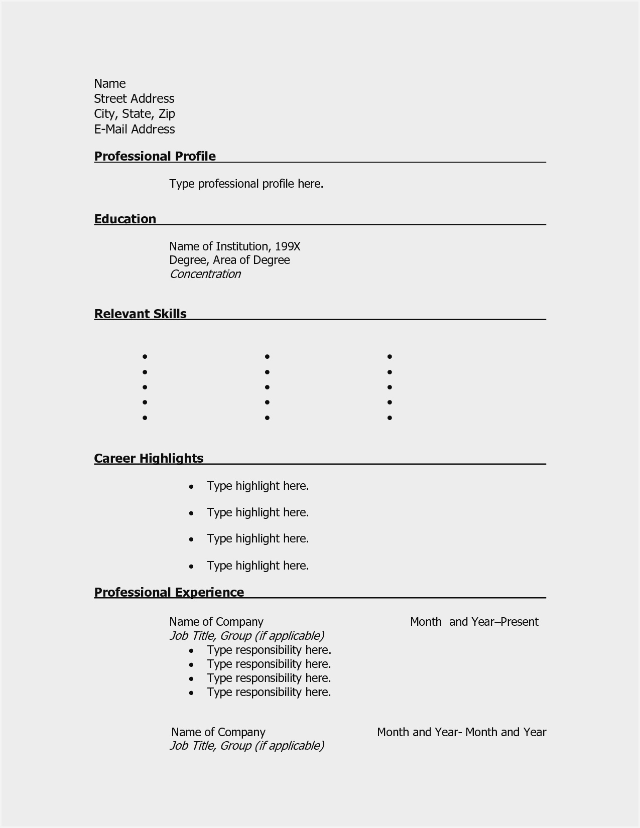 Free Download Blank Resume Form – Resume : Resume Sample #3669 For Free Blank Resume Templates For Microsoft Word