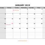 Free Download Printable Calendar 2019, Large Box Grid, Space Throughout Blank One Month Calendar Template