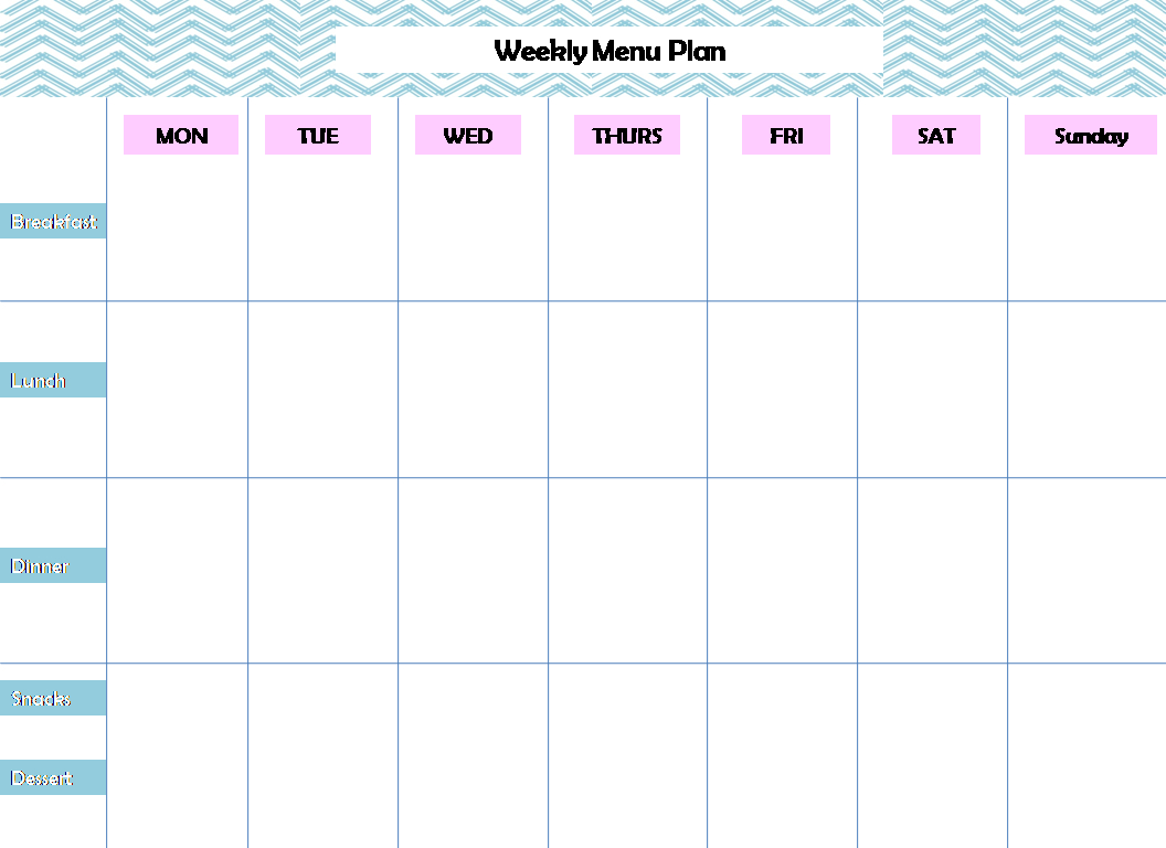 Free Download Weekly Meal Planner Template | Printable With Regard To Menu Planning Template Word