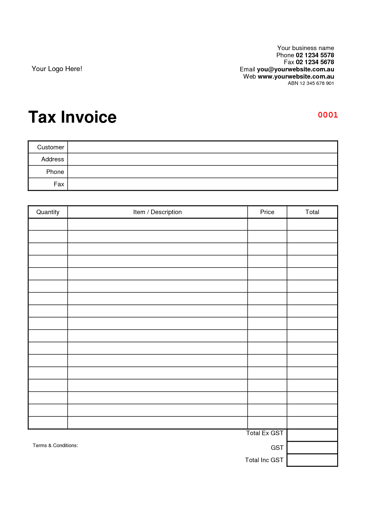Free Downloadable Invoice Template Word And Tax Invoice With Free Downloadable Invoice Template For Word