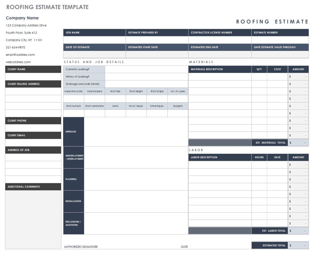 Free Estimate Templates | Smartsheet In Work Estimate Template Word