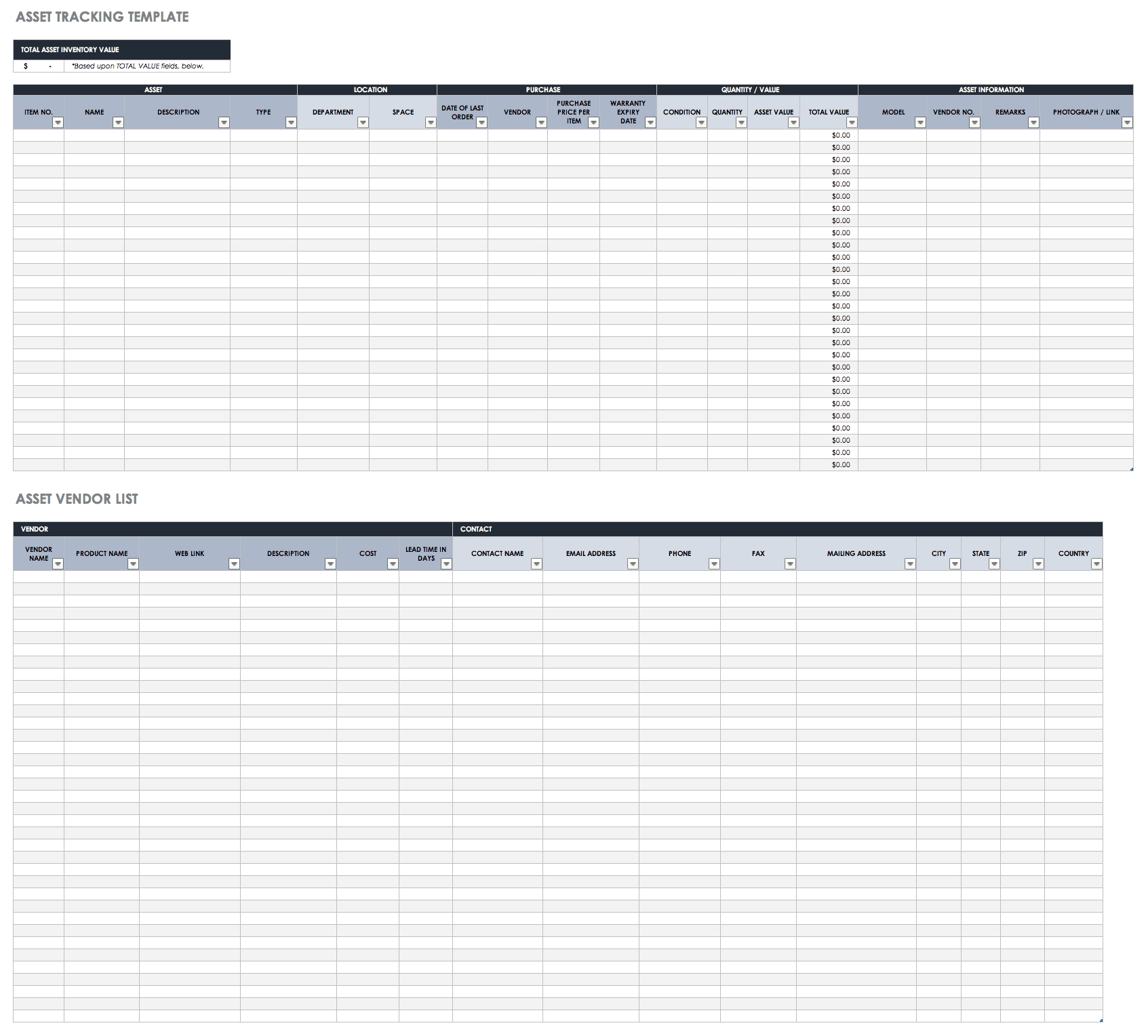 Free Excel Inventory Templates: Create & Manage | Smartsheet For Stock Report Template Excel
