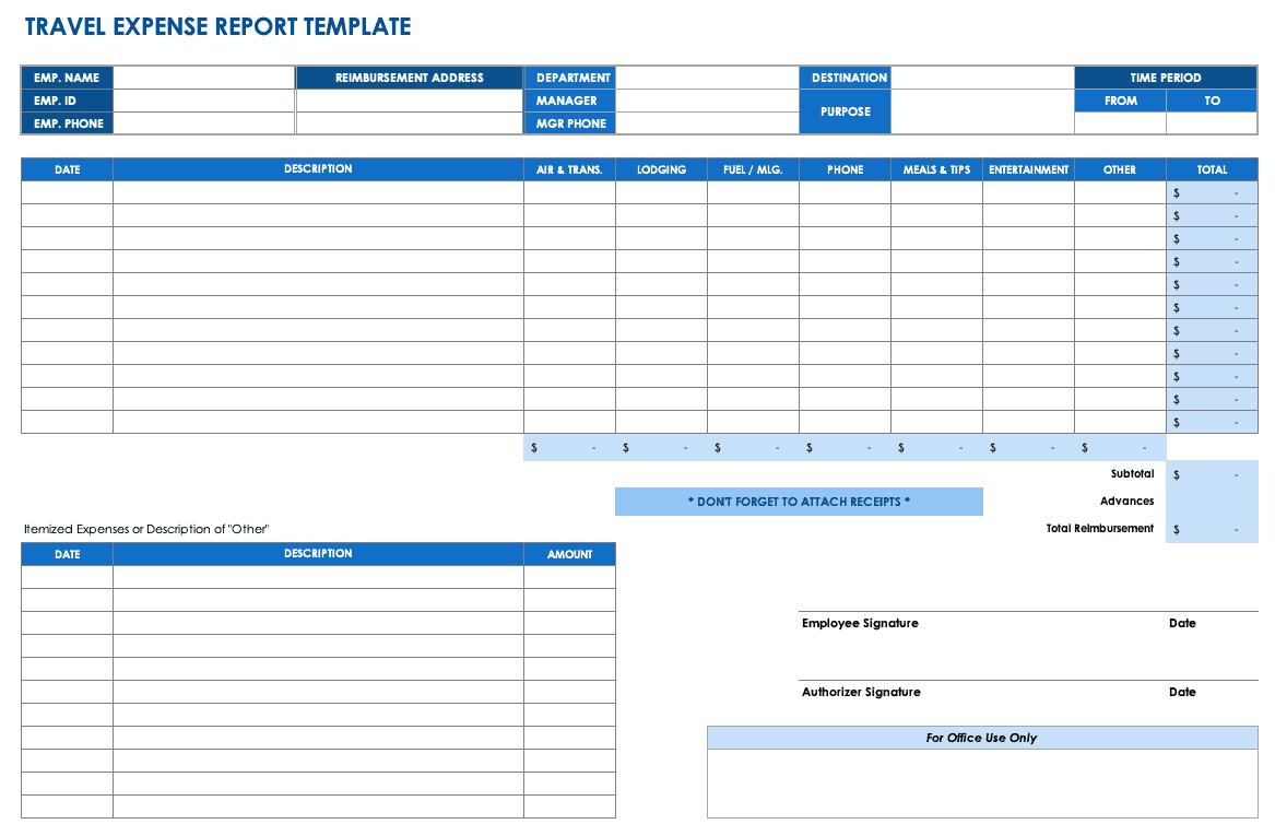 Free Expense Report Templates Smartsheet For Quarterly Expense Report Template